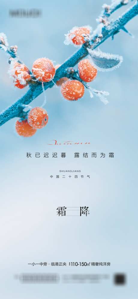 霜降节气海报_源文件下载_PSD格式_1417X3068像素-冬季,节气,霜降,地产,树枝,雪花-作品编号:2023100922218684-志设-zs9.com