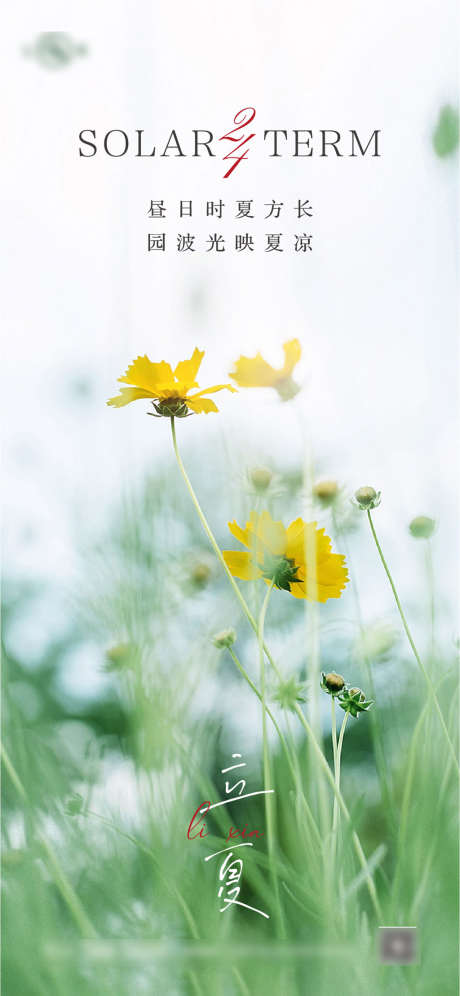 立夏二十四节气系列海报_源文件下载_AI格式_1244X2695像素-海报,二十四节气,立夏,阳光,鲜花,风景,意境,简约-作品编号:2022040912555718-素材库-www.sucai1.cn