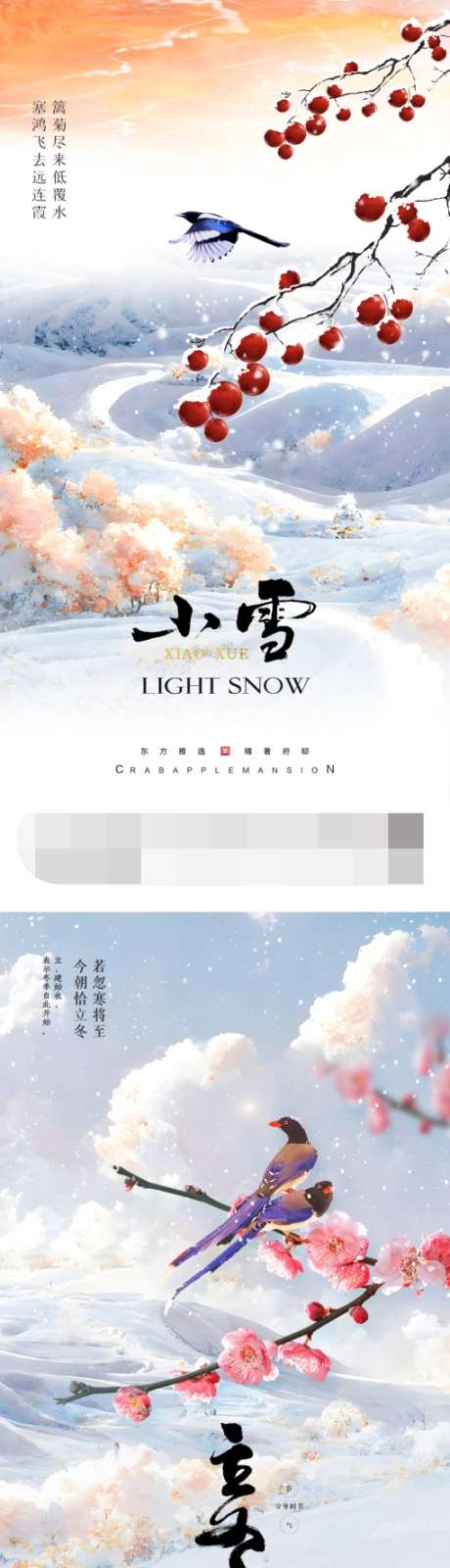 小雪立冬节气系列海报_源文件下载_510X2048像素-雪景,鸟,系列,立冬,小雪,二十四节气,海报-作品编号:2023052315027797-素材库-www.sucai1.cn