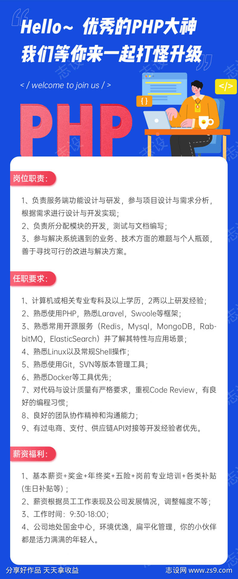 互联网招聘技术开发人员长图