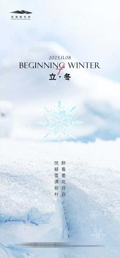 立冬简约海报_源文件下载_AI格式_1334X2856像素-雪花,创意,高级灰,微信稿,冬天,质感,简约,地产,立冬,节气,海报-作品编号:2023102619311787-素材库-www.sucai1.cn