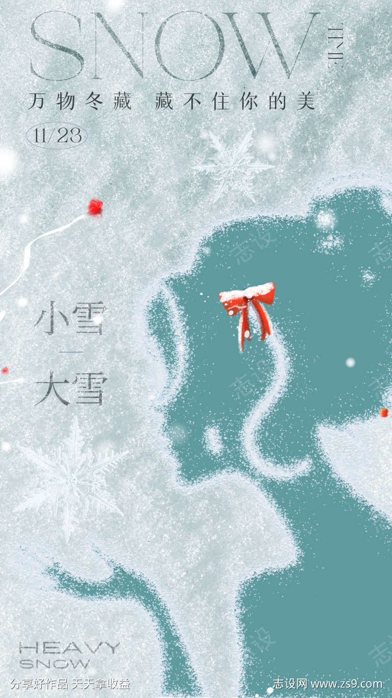 医美行业大雪小雪节气海报