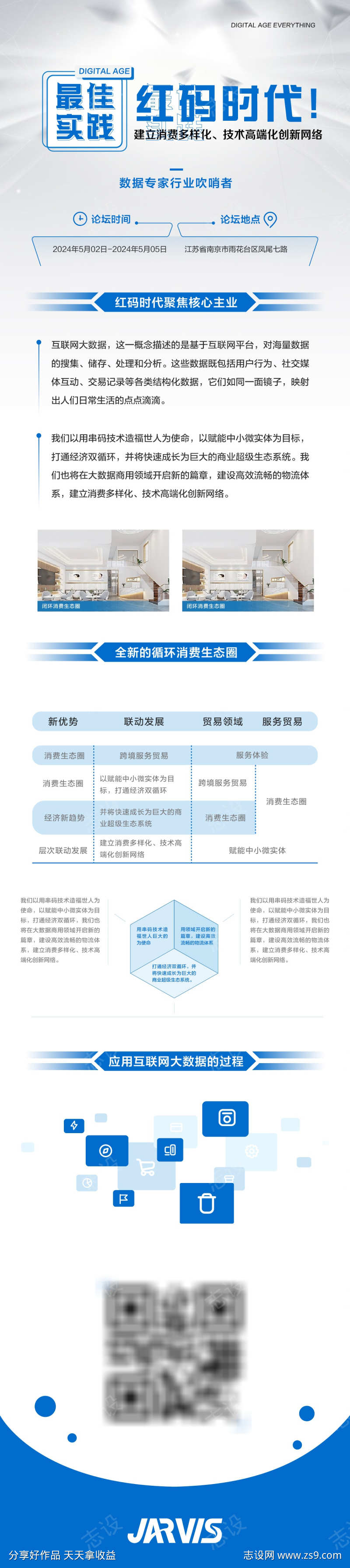 浅蓝色互联网数据大会长图