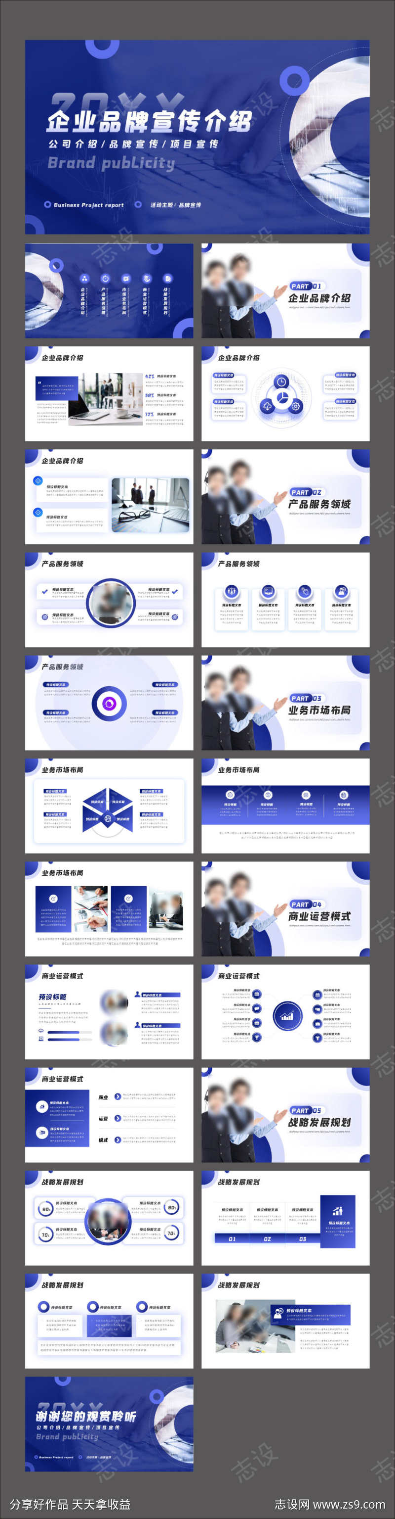 蓝色商务大气企业品牌宣传介绍PPT