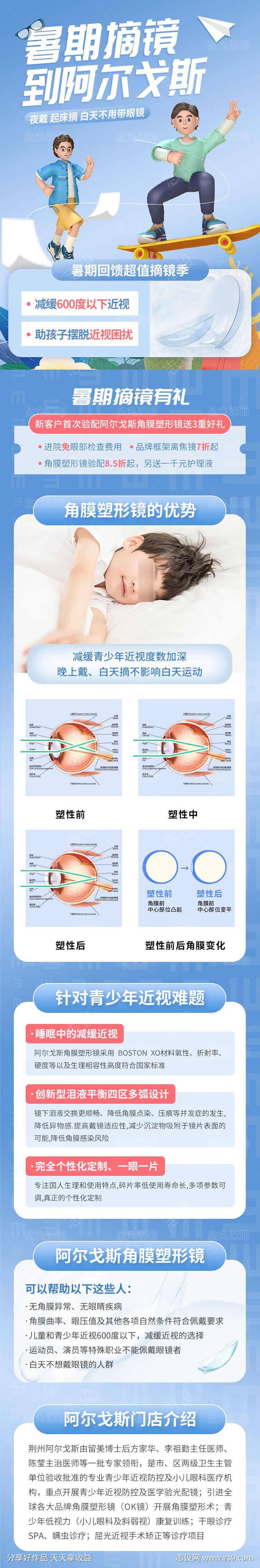 近视眼科眼睛摘镜手术长图