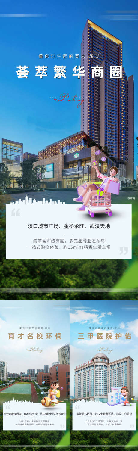 商圈渠道价值系列稿_源文件下载_PSD格式_1125X3664像素-跑道,城市,创意,展板,海报,房地产,医院,名校,繁华,商圈,价值点,系列,卡通人物-作品编号:2024030713222029-素材库-www.sucai1.cn