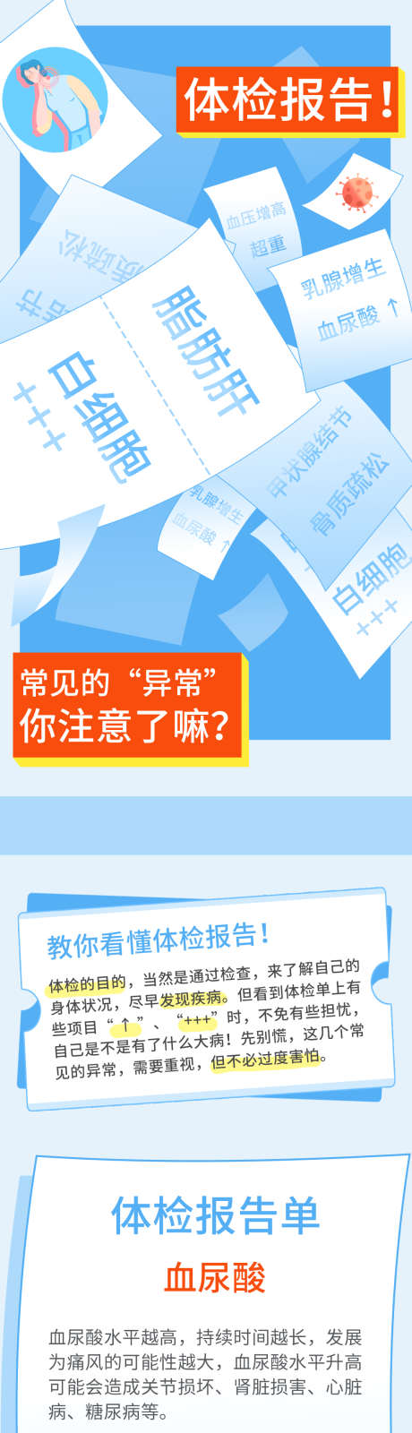 体检公众号长图_源文件下载_PSD格式_1080X4544像素-身体,异常,癌症,报告单,蓝色,体检,医疗,提示-作品编号:2024030808525973-志设-zs9.com