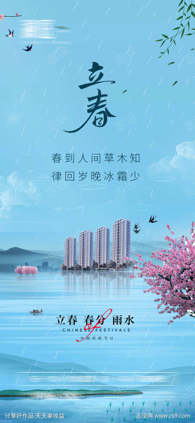 立春春分雨水海报