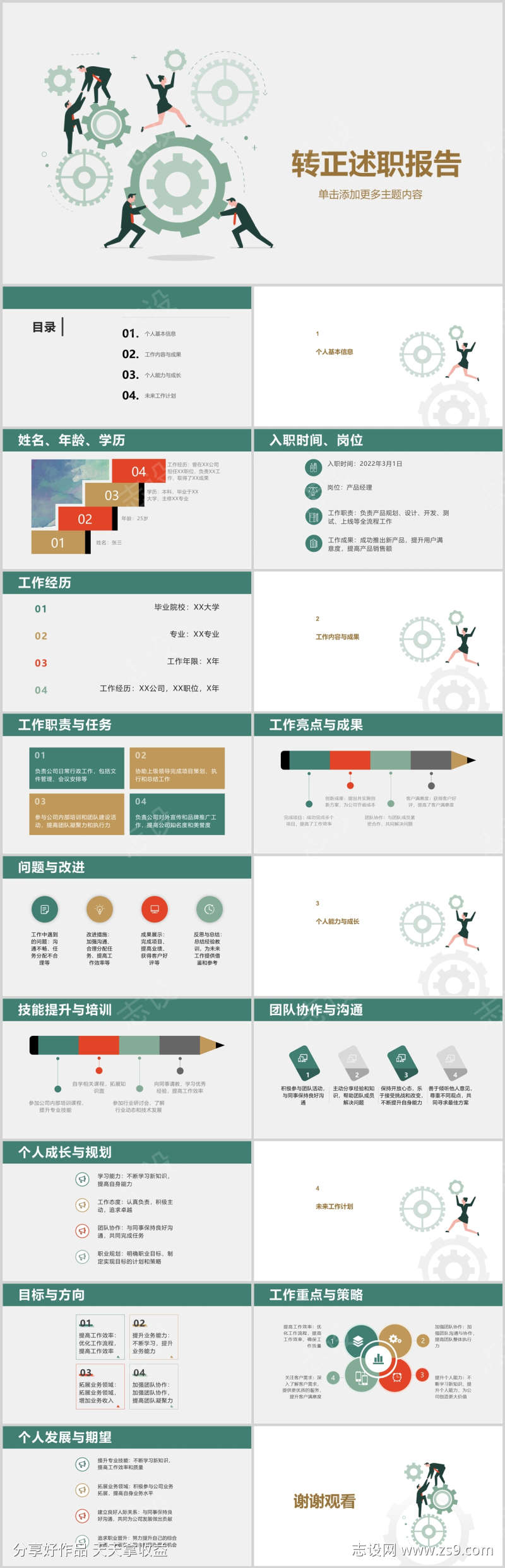 转正述职报告PPT