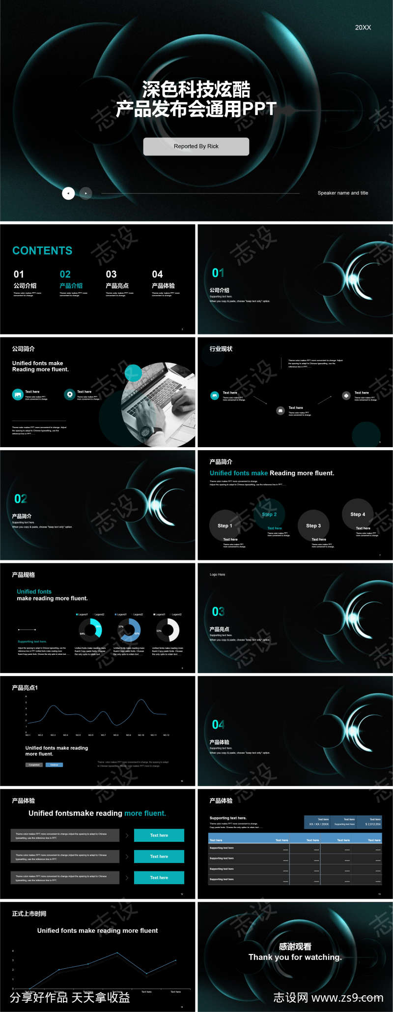 深色科技炫酷产品发布会通用PPT