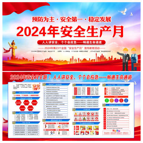 2024年安全生产月展板宣传栏_源文件下载_PSD格式_3000X3008像素-活动,安全,生产月,清新,展板,生产,生活-作品编号:2024060120561434-素材库-www.sucai1.cn