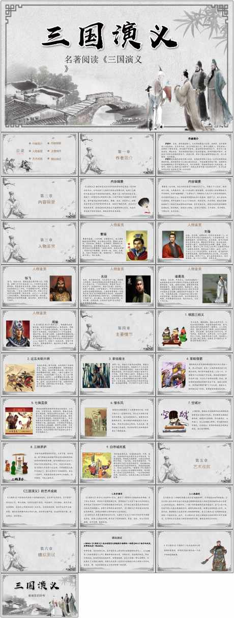 三国演义读书分享PPT_源文件下载_其他格式格式_1798X4737像素-中国,古典,名著,灰色,三国演义,PPT,读书,分享,三国-作品编号:2024060309314704-素材库-www.sucai1.cn