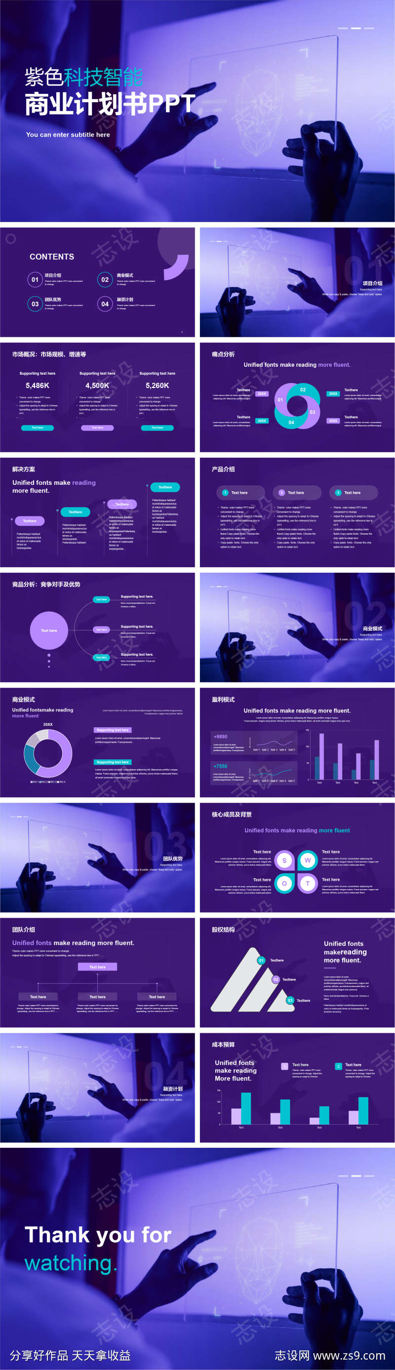 紫色科技智能商业计划书PPT