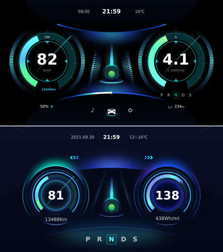 车载可视化大屏仪表盘UI设计_源文件下载_PSD格式_1920X1080像素-UI,设计,仪表盘,车载,科技-作品编号:2024081410443159-素材库-www.sucai1.cn