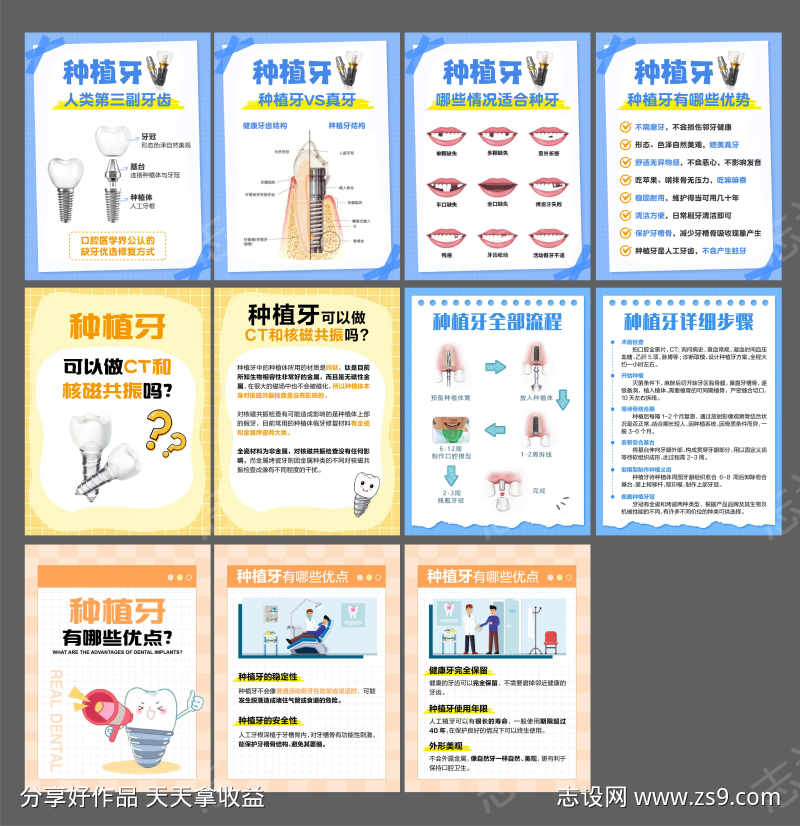 小红书种植牙科普海报