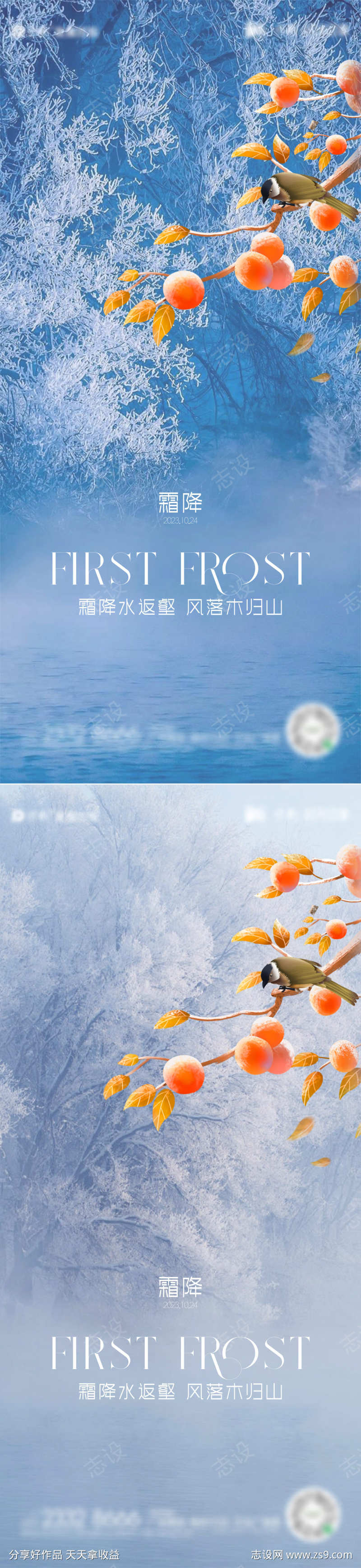 霜降节气海报