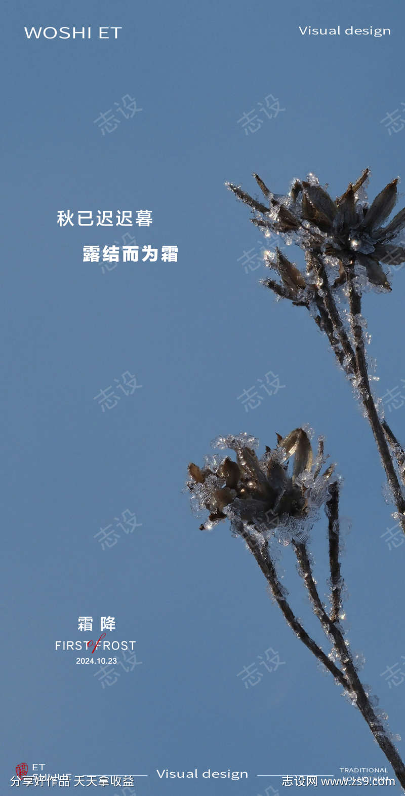 霜降节气海报