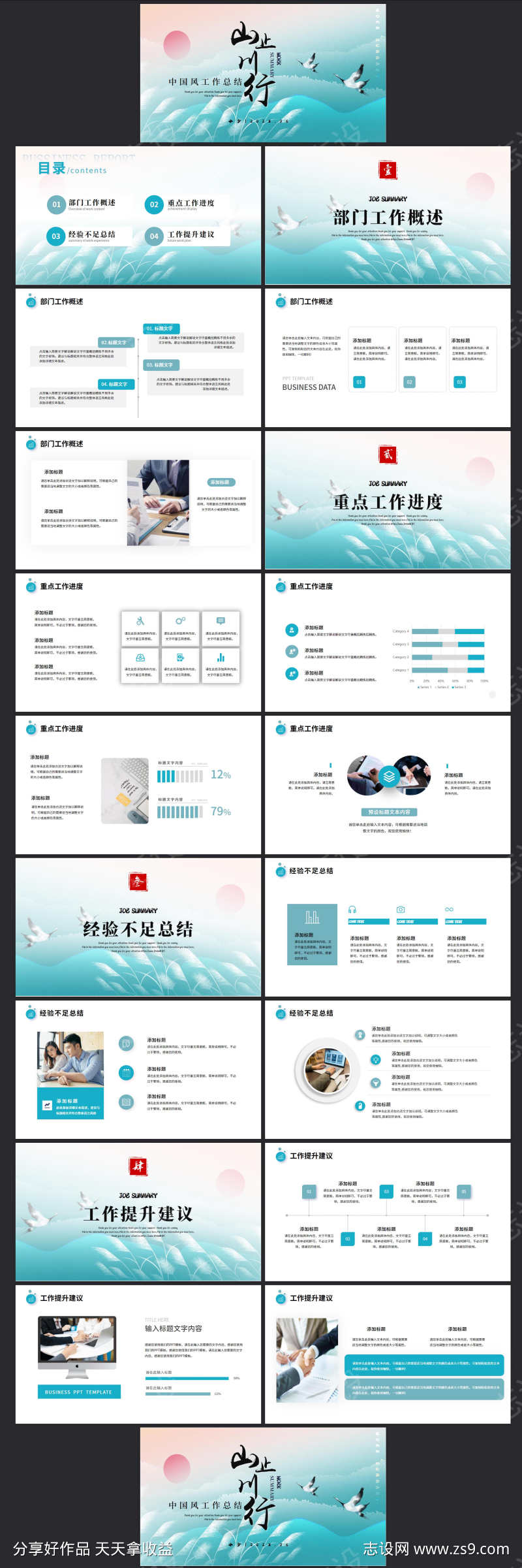 2025中国风工作总结PPT