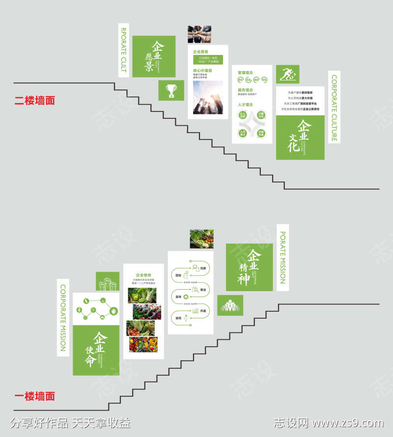 简约清新企业背景墙设计